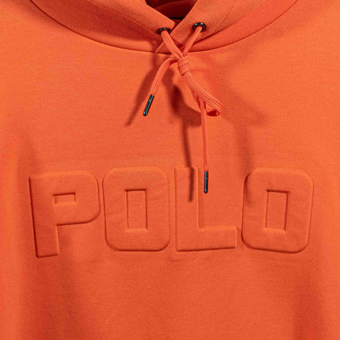 Polo Ralph Lauren Embossed Spell Out Double Knit Hoodie Sweatshirt