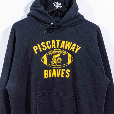 Piscataway Braves Discus Raglan Hoodie Sweatshirt Native American Head