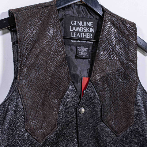 Lambskin Leather Biker Vest Navarre Leather Company