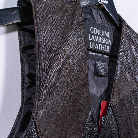 Lambskin Leather Biker Vest Navarre Leather Company