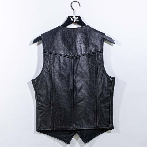 Biker Snap Button Leather Vest Made in USA