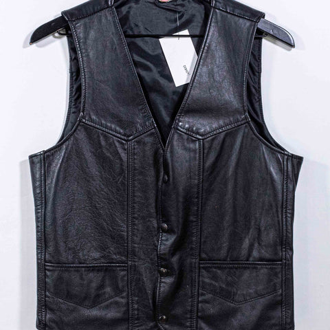 Biker Snap Button Leather Vest Made in USA