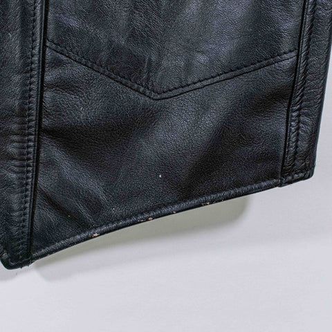 Biker Snap Button Leather Vest Made in USA