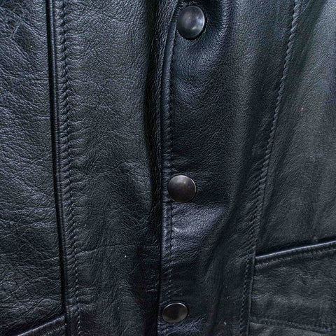 Biker Snap Button Leather Vest Made in USA