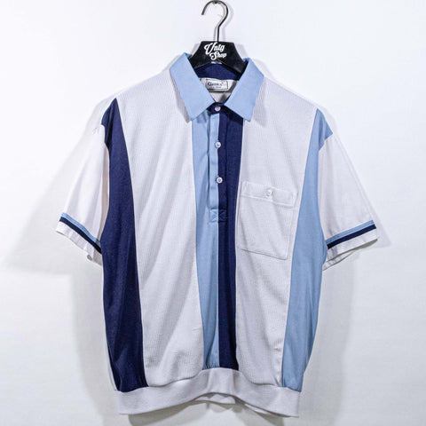 Classics Palm Island Textured Striped Banded Polo Mafia Soprano Style