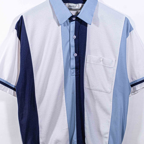 Classics Palm Island Textured Striped Banded Polo Mafia Soprano Style