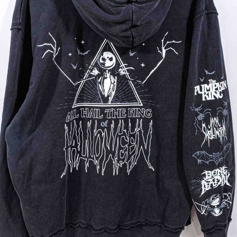 Jack Skellington Pumpkin King Zip Hoodie Sweatshirt Disney