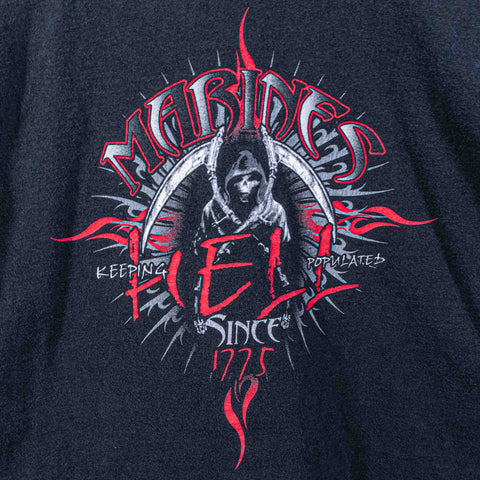 Marines Keeping Hell Populated T-Shirt Grim Reaper