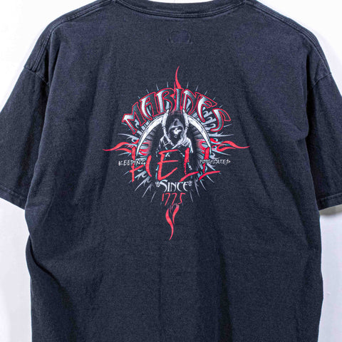 Marines Keeping Hell Populated T-Shirt Grim Reaper