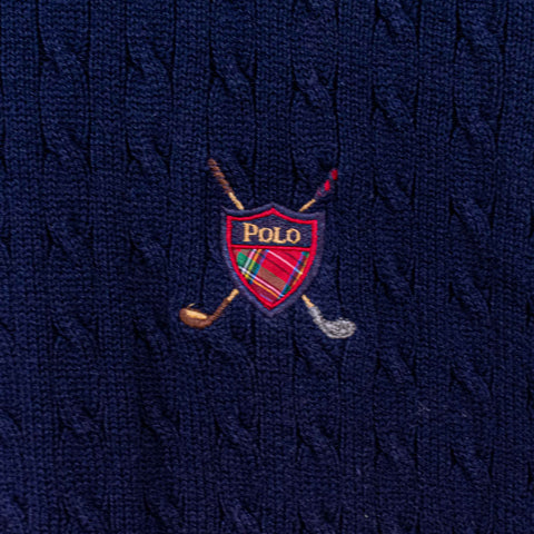 Polo Ralph Lauren Golf Cross Clubs Crest Cable Knit Vest