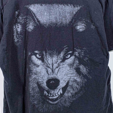Wolf Face Double Sided Big Print T-Shirt