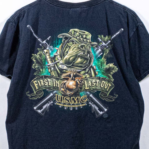 US Marines Bulldog First In Last Out T-Shirt