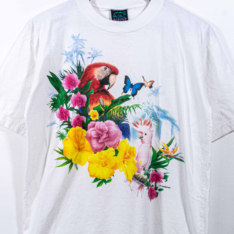 Habitat Parrots Birds Floral Nature T-Shirt