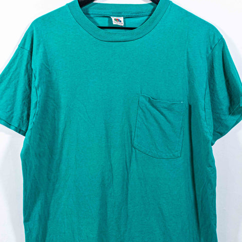 Fruit of The Loom Blank Selvedge Pocket T-Shirt Single Stitch