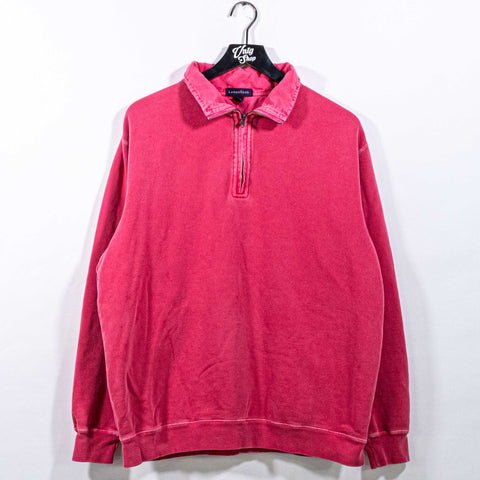 Lands End Sun Faded 1/4 Zip Pullover Sweatshirt Elbow Patches