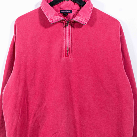 Lands End Sun Faded 1/4 Zip Pullover Sweatshirt Elbow Patches