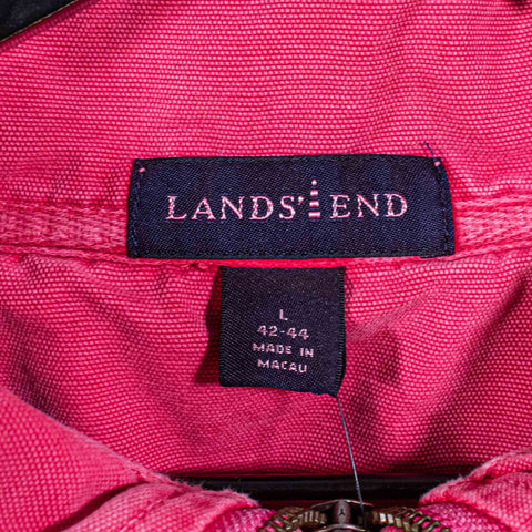 Lands End Sun Faded 1/4 Zip Pullover Sweatshirt Elbow Patches