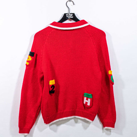 Harness Club Pocket Collared Pullover Knit Sweater