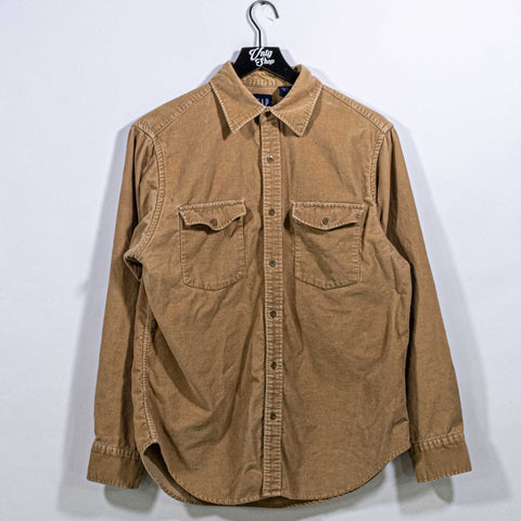 GAP Corduroy Velvet Button Shirt Flap Pocket
