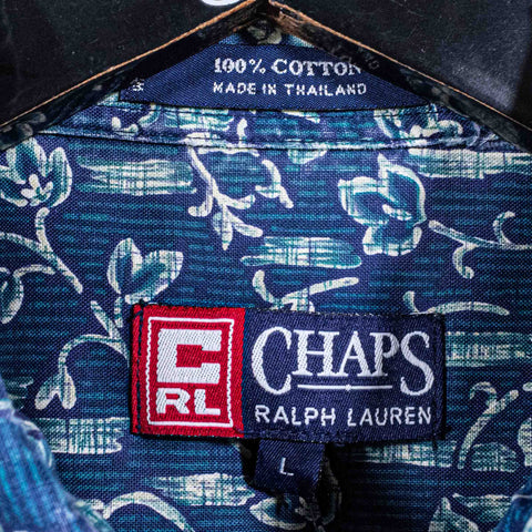 Chaps Ralph Lauren Floral Hawaiian Short Sleeve Button Down Shirt