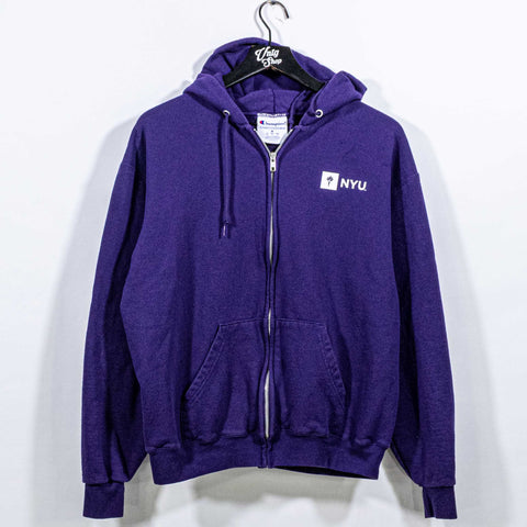 NYU New York University Champion Zip Hoodie Sweatshirt