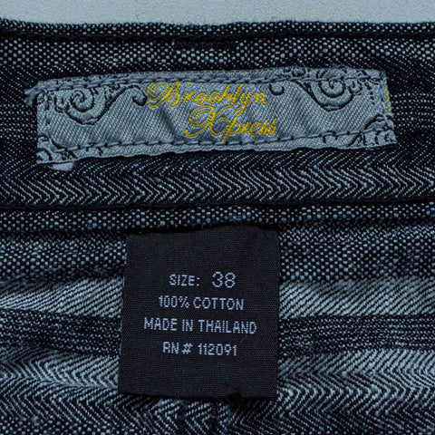 Brooklyn Express Striped Baggy Jean Shorts Jorts