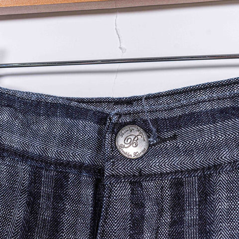 Brooklyn Express Striped Baggy Jean Shorts Jorts