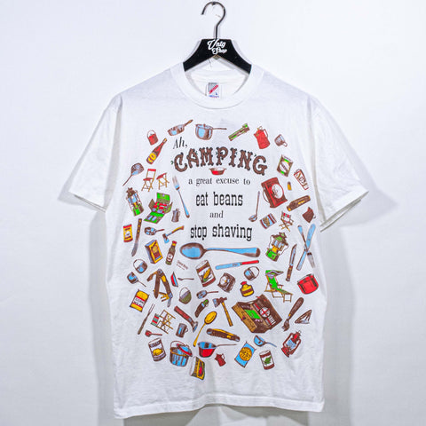 Camping AOP T-Shirt Excuse to Eat Beans & Stop Shaving Funny