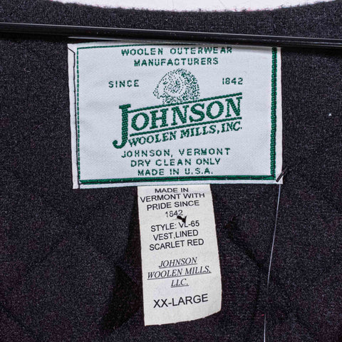 Johnson Woolen Mills Wool Zip Vest Made in USA