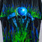 Sapphire Lounge Skull Motorcycle Flame Short Sleeve Button Shirt Loop Collar