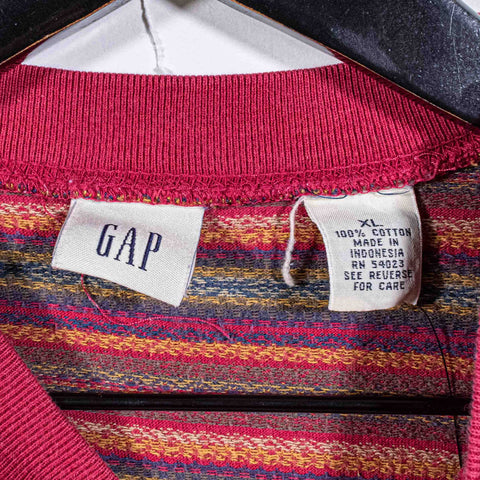 GAP Striped Tribal Print Henley Long Sleeve T-Shirt