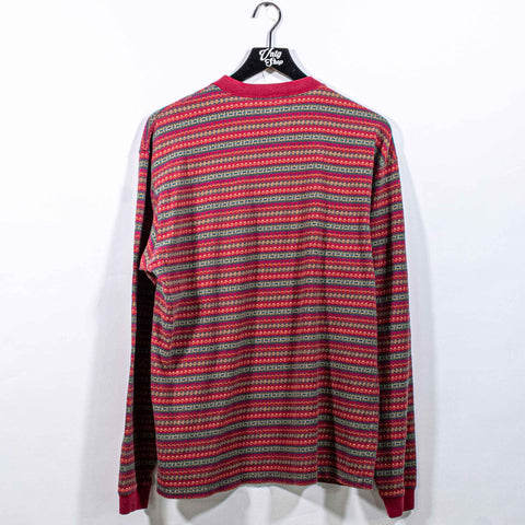 GAP Striped Tribal Print Henley Long Sleeve T-Shirt