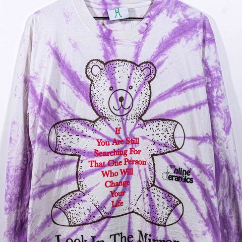 Online Ceramics Bear Look In The Mirror Long Sleeve T-Shirt Tie Dye