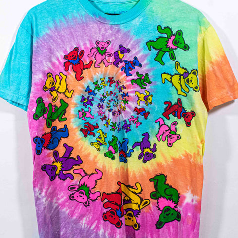 Grateful Dead Spiral Dancing Bears Liquid Blue T-Shirt