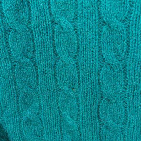Brooks Brothers Shetland Wool Cable Knit Sweater Distressed