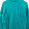 Brooks Brothers Shetland Wool Cable Knit Sweater Distressed