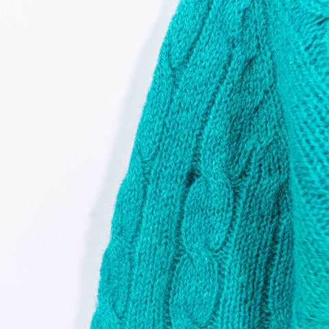 Brooks Brothers Shetland Wool Cable Knit Sweater Distressed