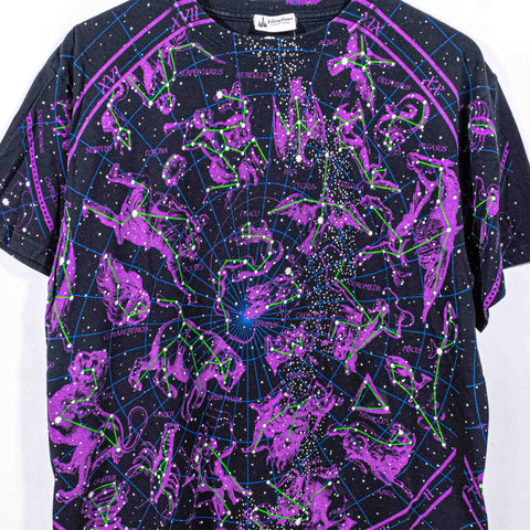 Walt Disney World Liquid Blue Constellations Zodiac All Over Print T-Shirt