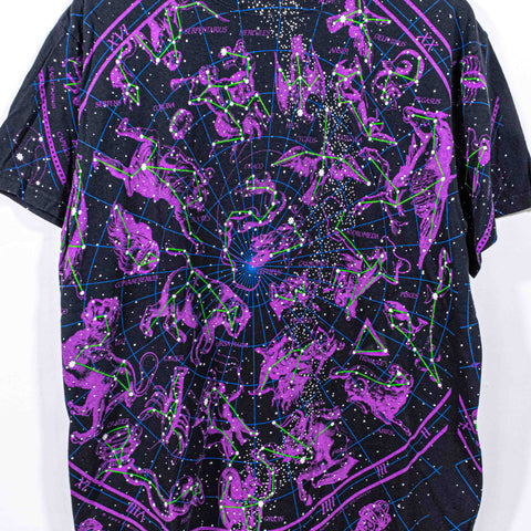 Walt Disney World Liquid Blue Constellations Zodiac All Over Print T-Shirt
