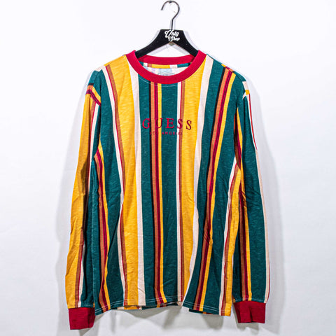 Guess Originals Striped Spell Out Long Sleeve T-Shirt