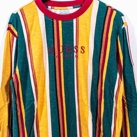 Guess Originals Striped Spell Out Long Sleeve T-Shirt