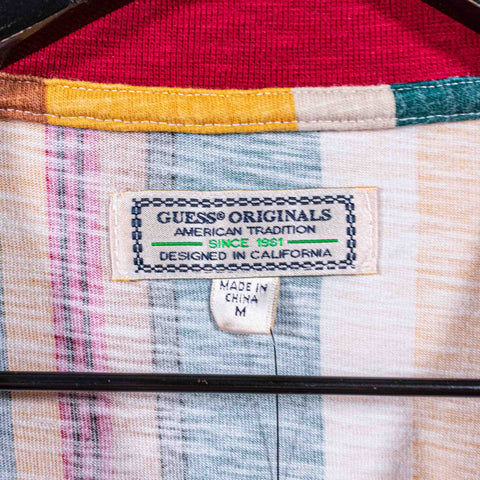 Guess Originals Striped Spell Out Long Sleeve T-Shirt