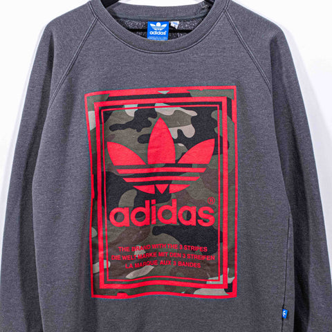 Adidas Trefoil Logo Camo Sun Faded Raglan Sweatshirt
