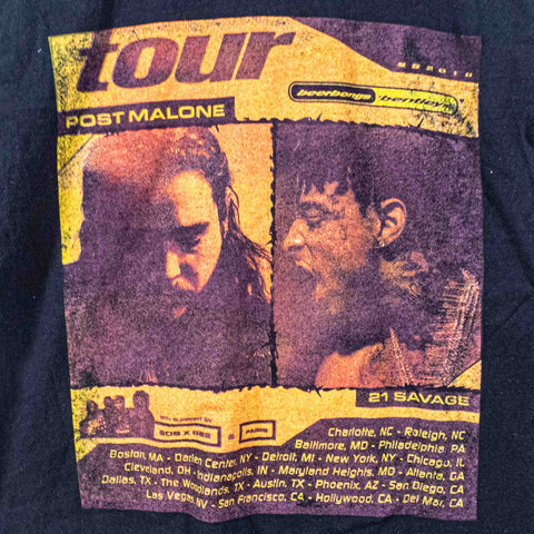 Post Malone 21 Savage 2019 Tour T-Shirt Distressed