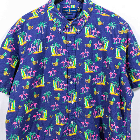 Polo Ralph Lauren Flamingo Palm Tree Hawaiian Shirt