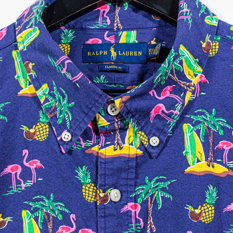 Polo Ralph Lauren Flamingo Palm Tree Hawaiian Shirt