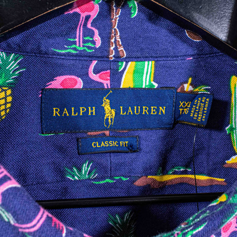 Polo Ralph Lauren Flamingo Palm Tree Hawaiian Shirt