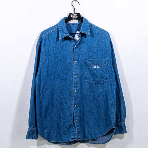 Guess Jeans Spell Out Denim Work Shirt