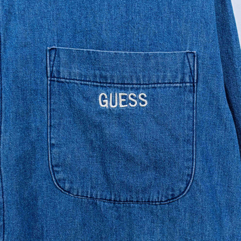 Guess Jeans Spell Out Denim Work Shirt