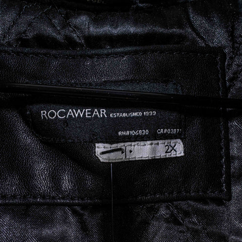 Rocawear Logo Leather Bomber Jacket